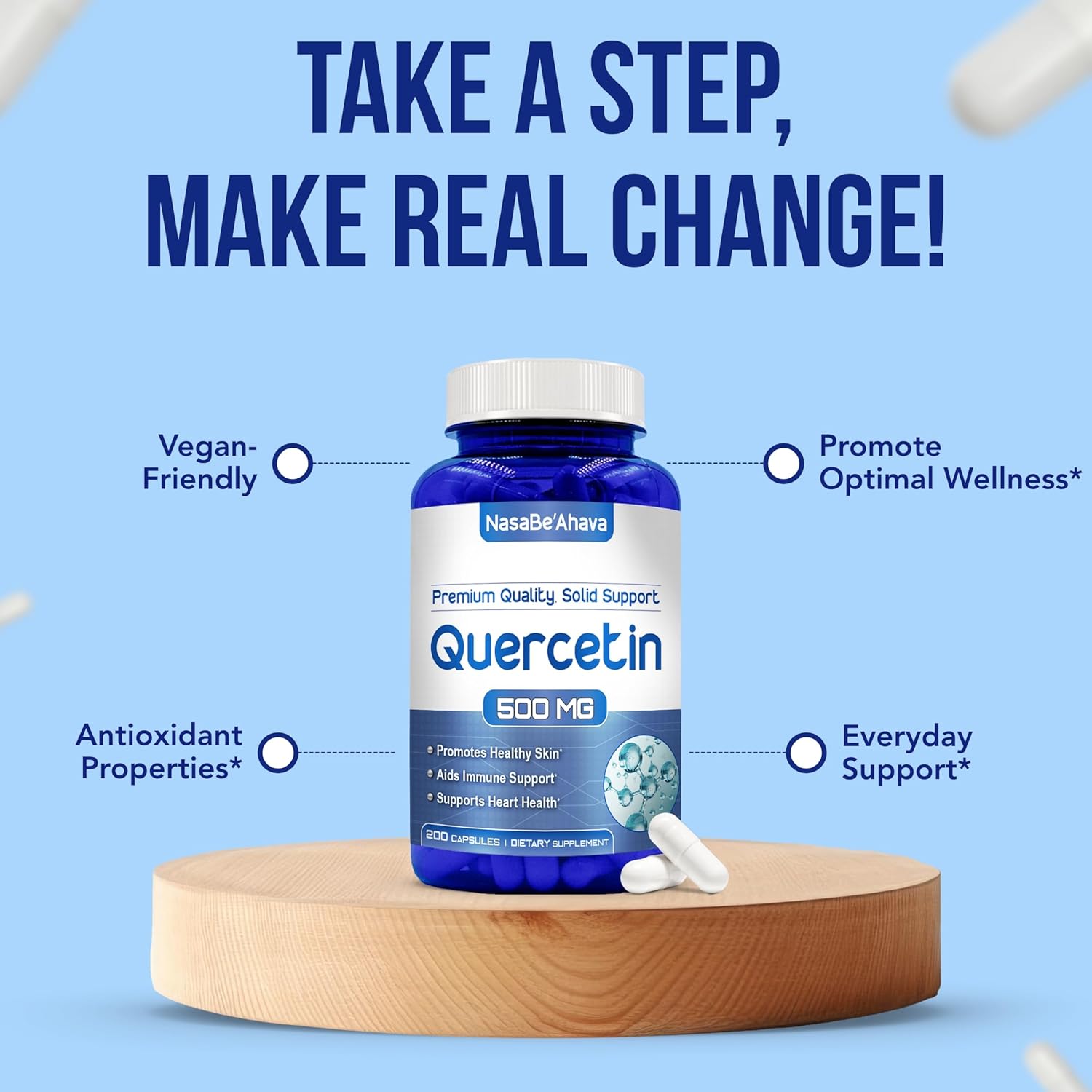 Quercetin 500mg Capsules | Vegan Friendly Quercetin Dihydrate High Potency Antioxidant Supplement for Skin Heart and Immune Support | Gluten-Free | Made in the USA in GMP Facilities (200 Servings) - Image 6