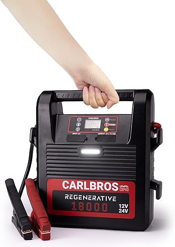 CB40 Arrancador de alta resistencia, recarga rápida 40S, batería de 18000A 1224 voltios para motores de gas y diésel de hasta 32 L, caja de arranque