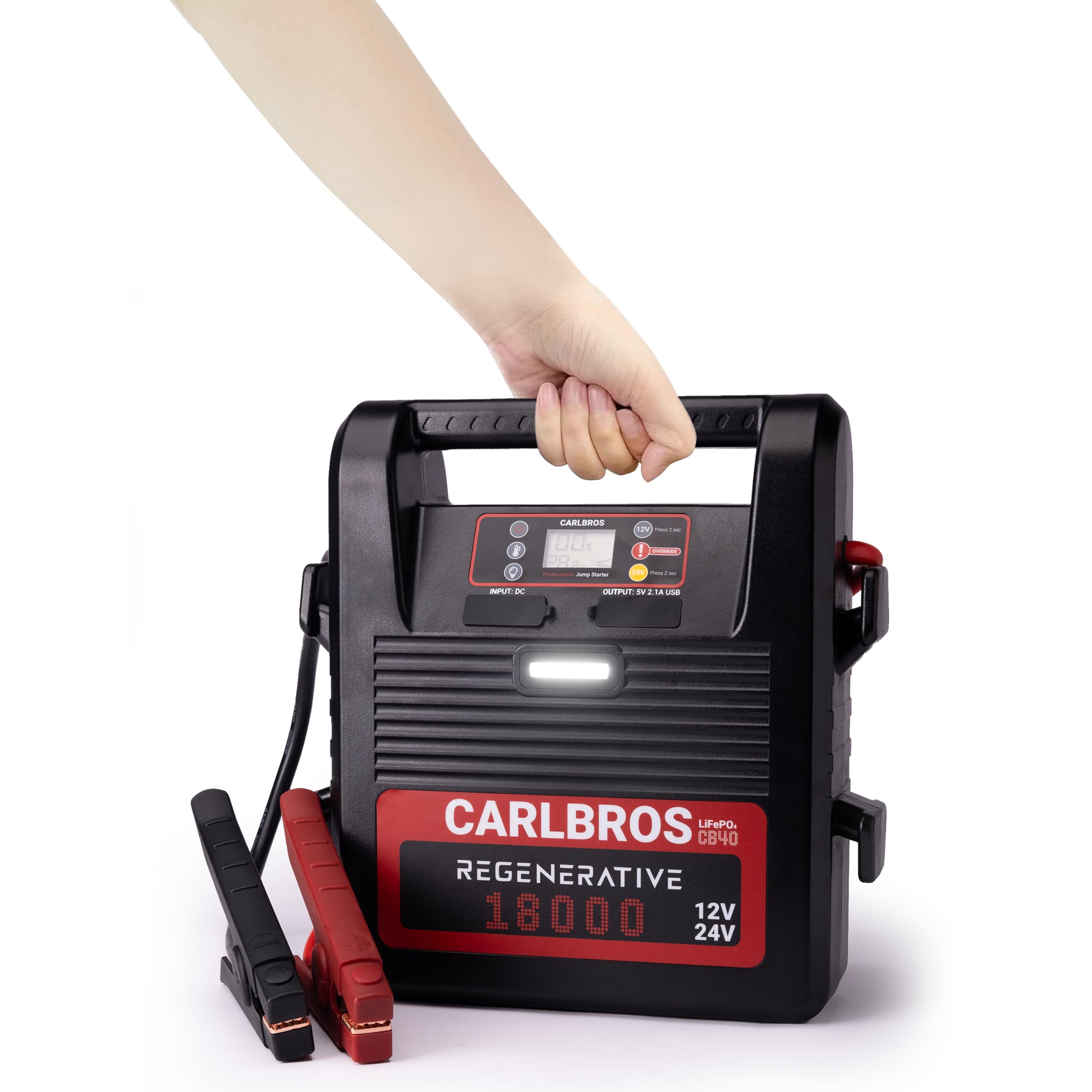 CB40 Heavy Duty Jump Starter 40S Fast Recharge 18000A 12 24 Volt Battery Jump Pack for Gas Diesel