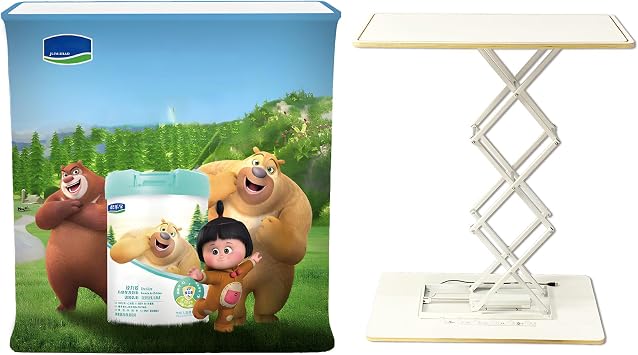 CustomizePortable Trade Show Podium Table Display Exhibition Counter Stand,Hydraulic lift, Luminescent, Light boxRectangle