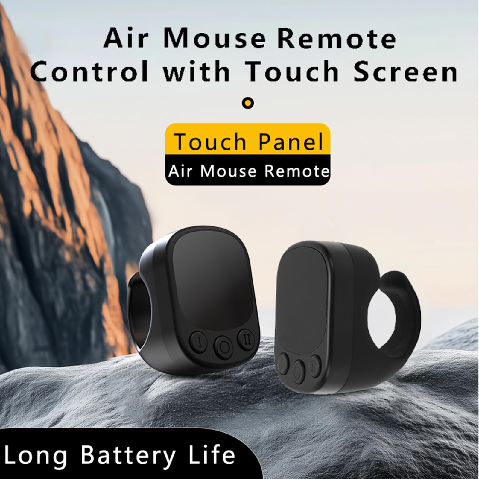 ASHATA Pierścień Przewijania, Mysz Air Finger Ring z Touchpadem, moduł Przełączania Stron Bluetooth dla Aplikacji na Telefon Komórkowy i Tablety, do zdjęć z Aparatu, Nagrywania Wideo
