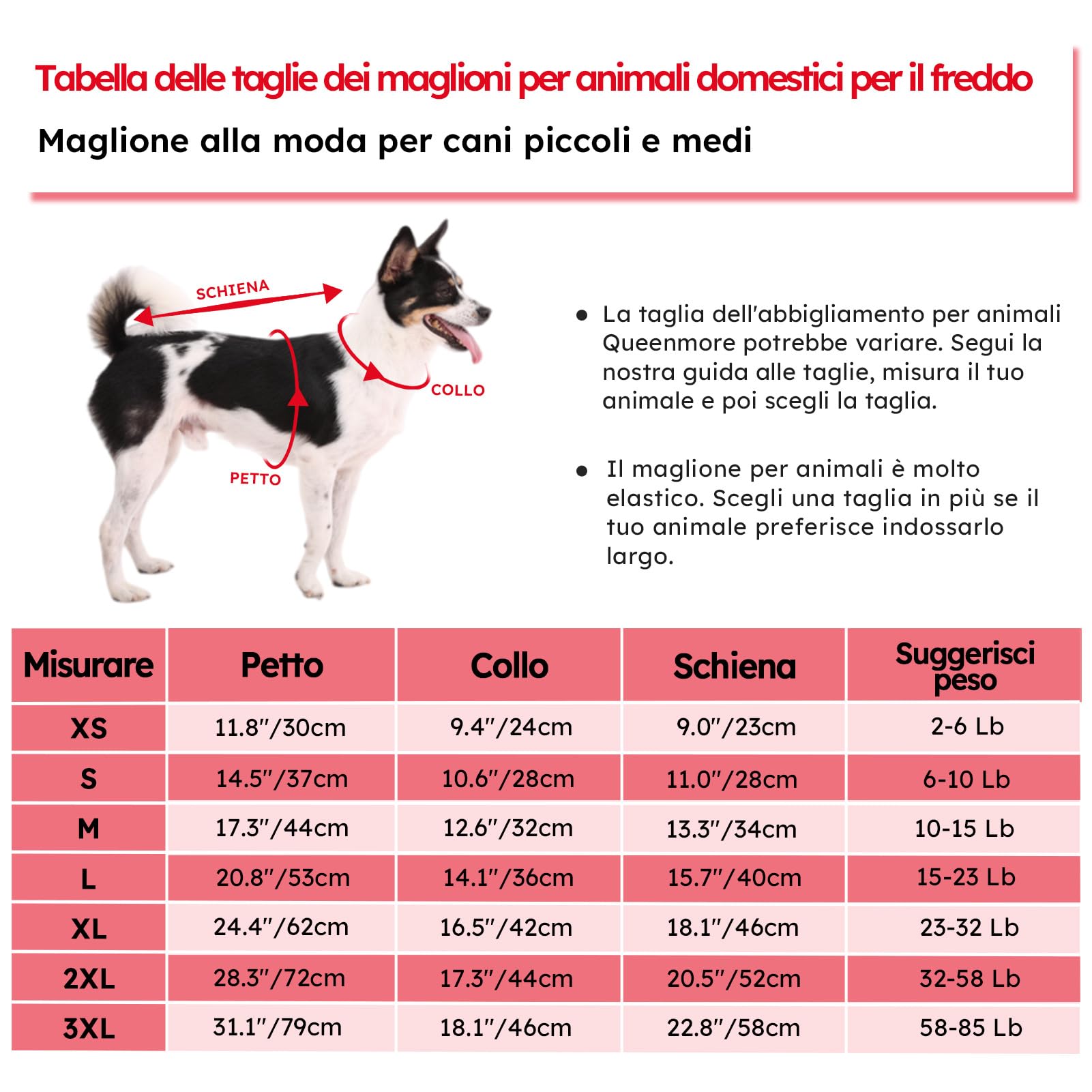 Queenmore Maglione Cane Natale Taglia Piccola Maglioncino Cane Bassotto Caldo Felpa Cane A Collo Alto Ritorto Vestito Natale Cane Maglione Elastico Per Bulldog Francese Barboncino Chihuahua, Rosso, XS