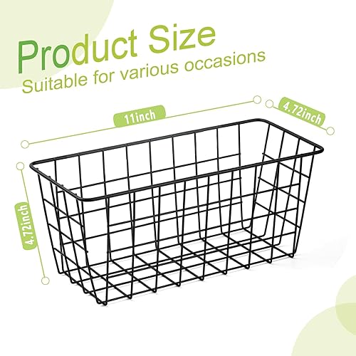 Miniatura 2 de Paquete de 2 cestas de cocina colgantes, cesta de almacenamiento de pared de alambre adhesivo, cestas de frutas colgantes sin perforar, organizador