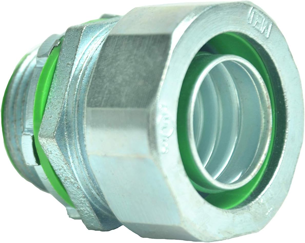 5-Pack Malleable Iron Straight Liquid Tight Connector- Insulated Throat (Straight, 1" Dia)