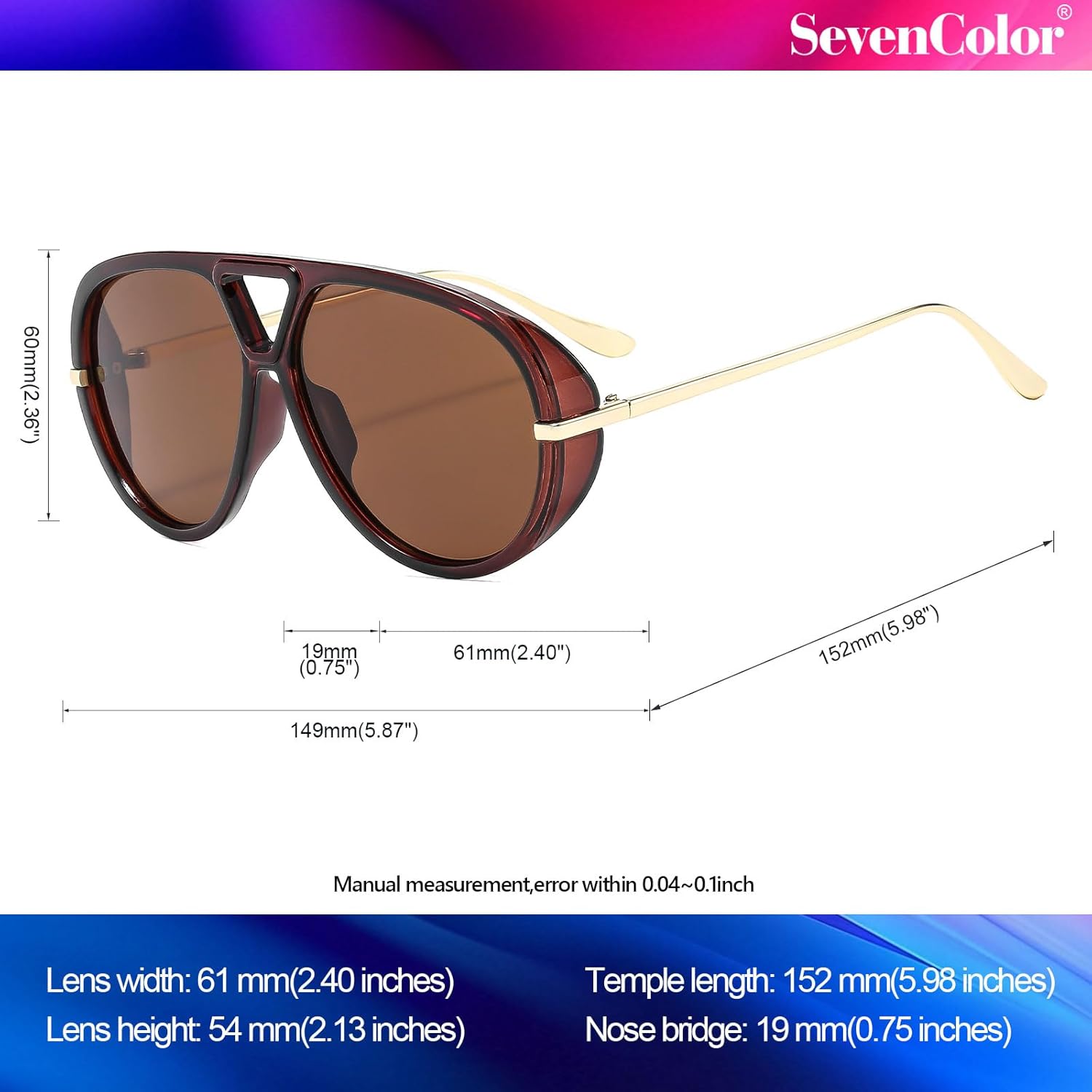 Trendy Oversized Aviator Sunglasses for Women Men Retro Big Round Shield Sun Glasses Vintage Shades - Image 6