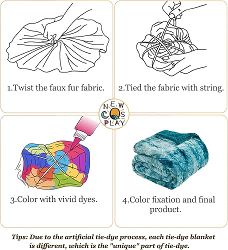 Miniatura 6 de NEWCOSPLAY - Manta de pelo sintético supersuave para sofá, manta de felpa mullida para sofá y cama (teñido anudado color verde azulado claro, de 40