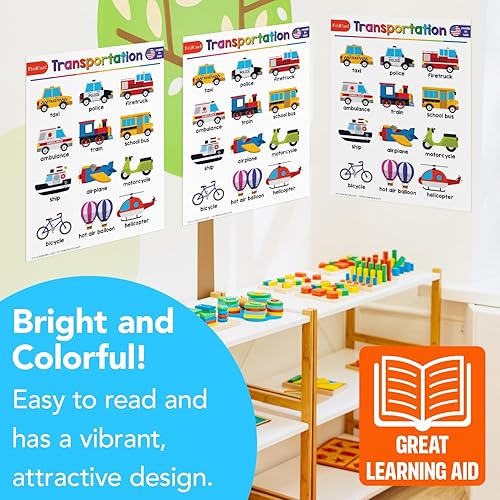 Miniatura 5 de Tabla de transporte para niños de preescolar a grado 1  Brillante y colorido para educación visualayuda de aprendizaje para el aula o el hogar