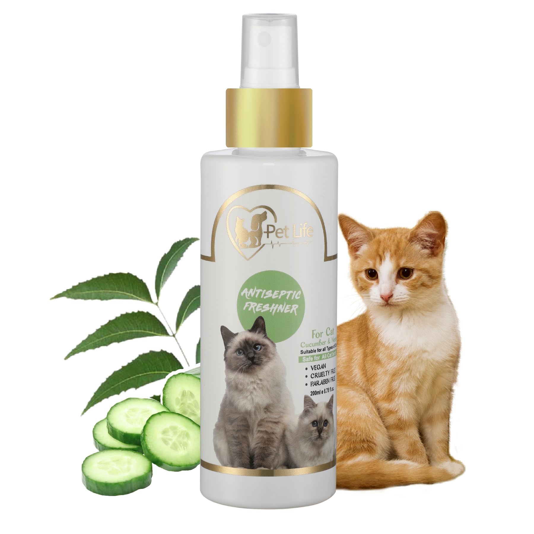 Pet Life Pure Organic Antiseptic Freshener Spray for Persian & All Normal Cat Breeds | Safe Deodorizer, Dog Coat Smell, Body Bad Odor - 200 Ml (B09D9QM185) Amazon Price History, Amazon Price Tracker