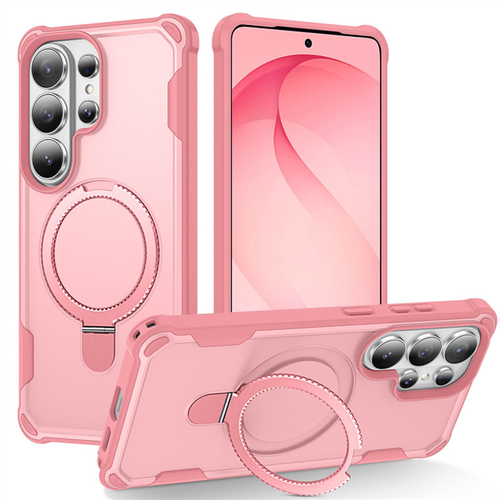 Coque Samsung S26 Ultra antichoc pour éviter les fissures d'écran avec anneau rose