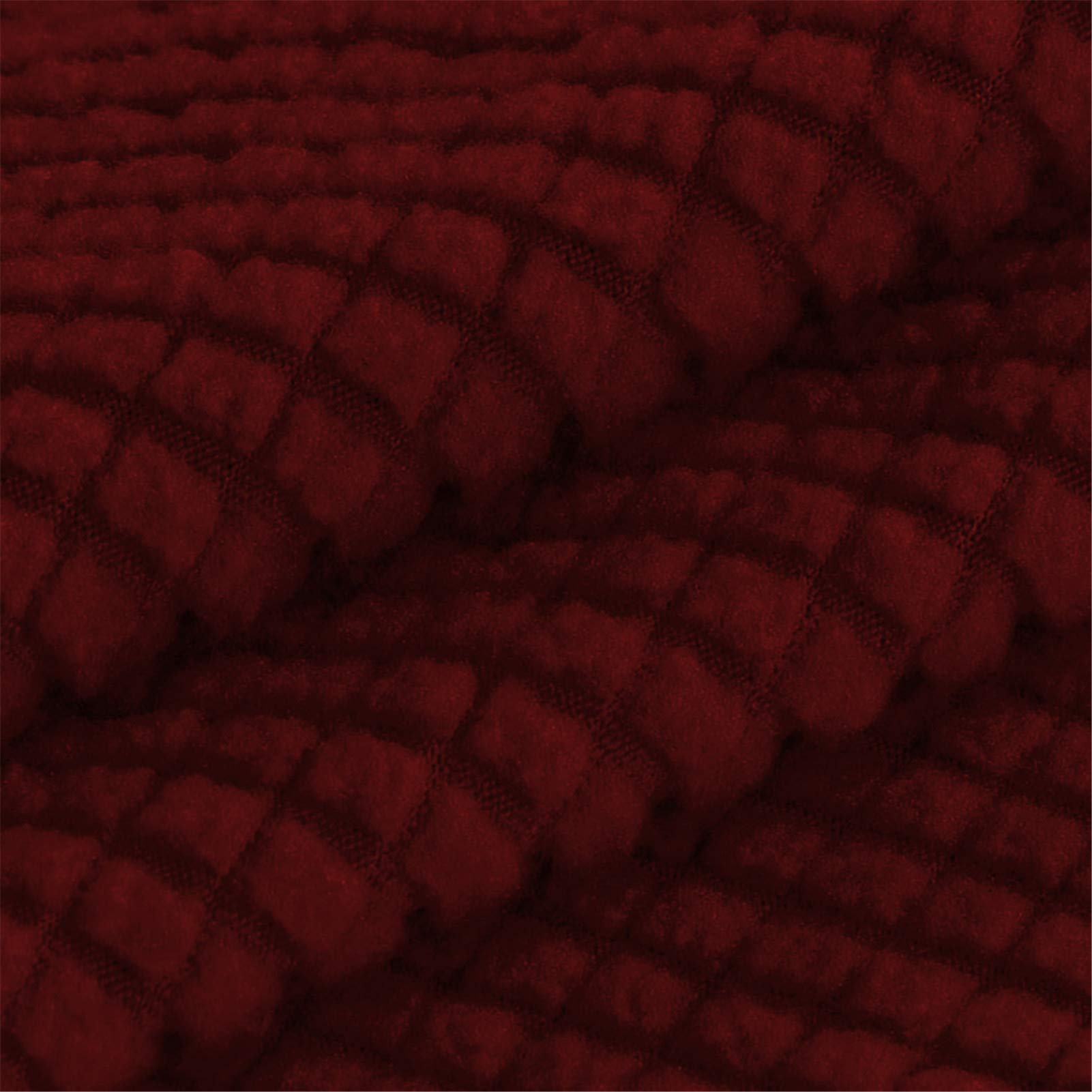 Funda para Puff Elástica Cubierta del Octomano De Tejido Elástico Funda para Revestimiento Jacquard (Rojo,Grande)