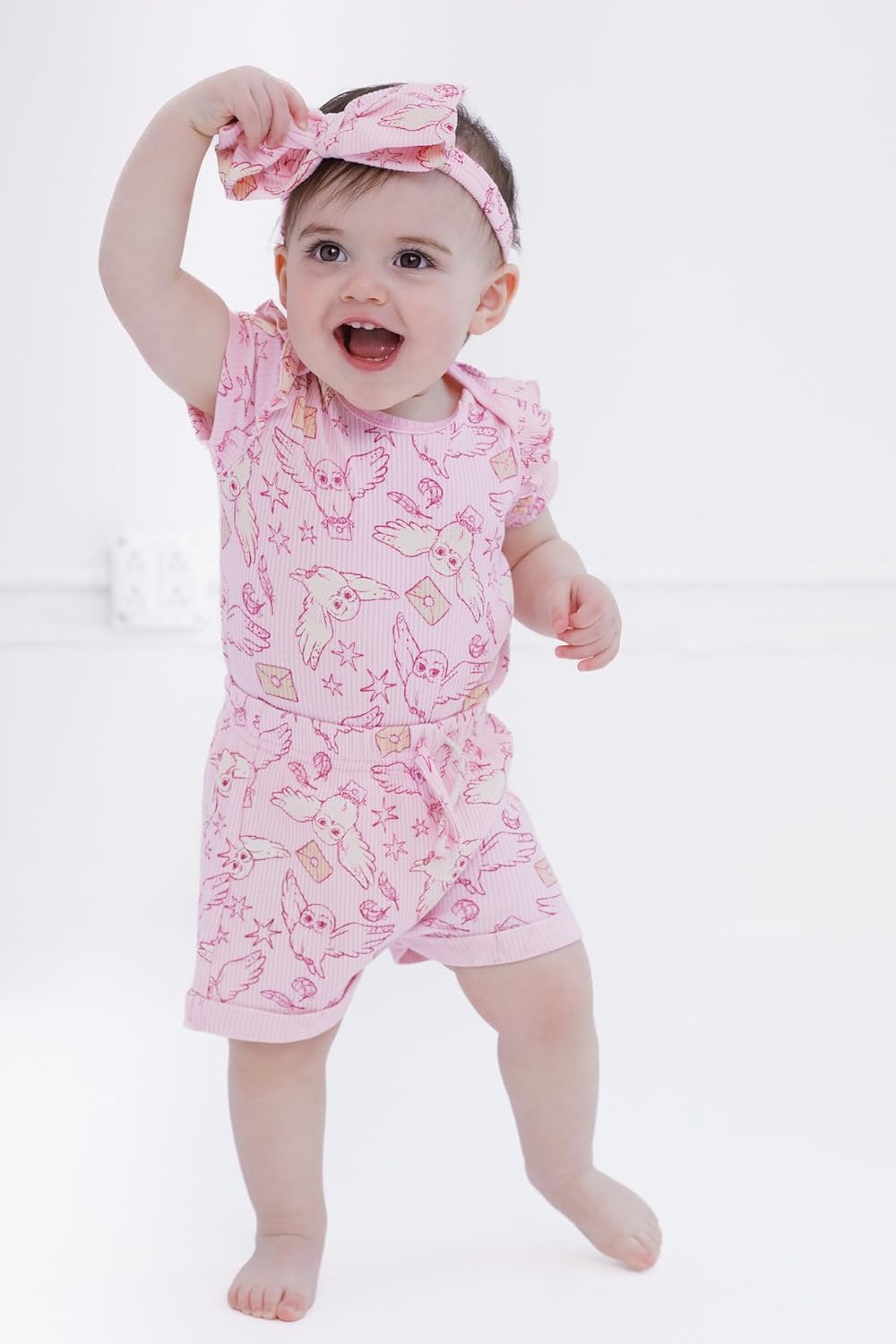 Harry Potter Baby Girls Ribbed Bodysuit, Shorts & Headband 3 Piece Outfit Set Newborn to Infant Sizes (Newborn - 24 Months) - Image 2