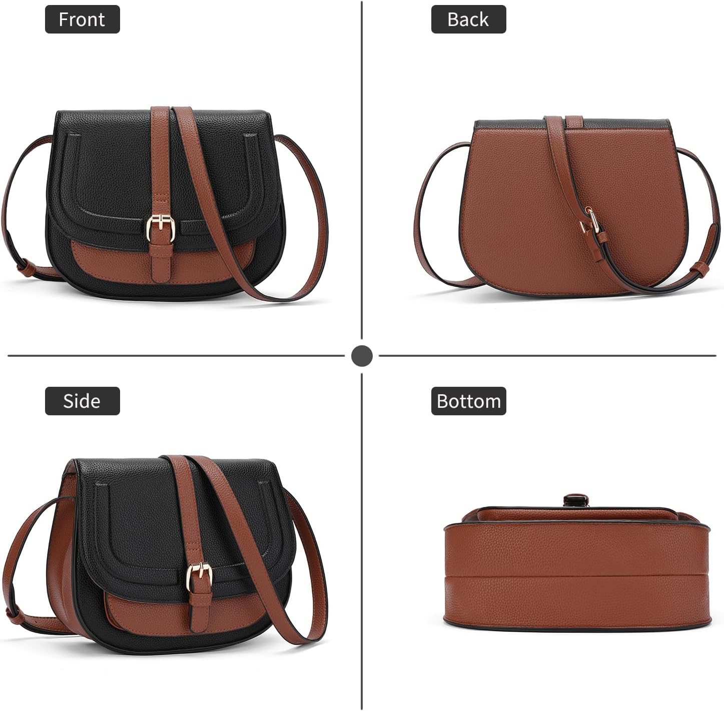 GOIACII Purse for Women Medium Crossbody Bags Multi Zipper Pocket Leather Shoulder Handbags - Image 8