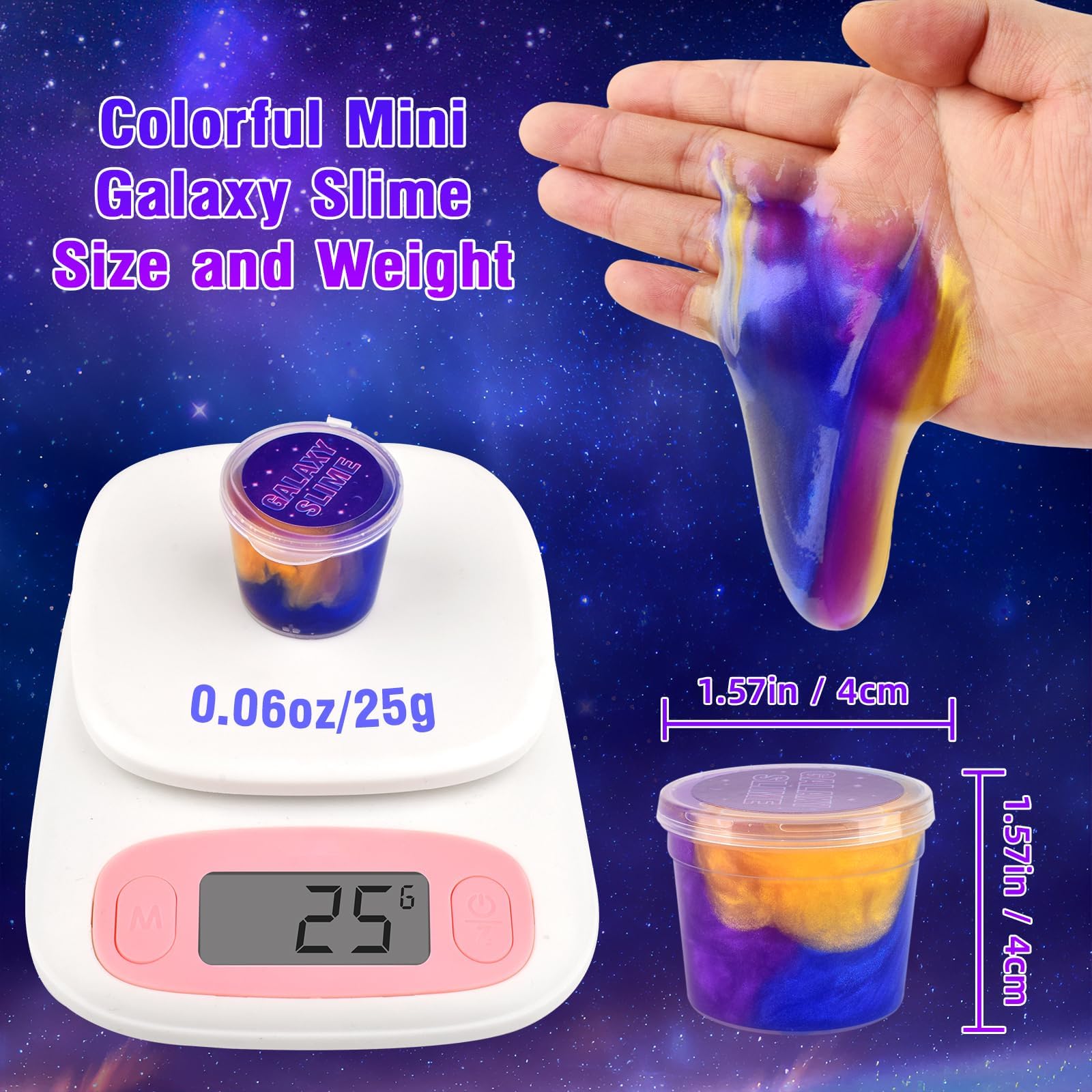 28 Packs Colorful Galaxy Slime for Girls & Boys, Fluffy Stretchy & Non-Sticky, Stocking Stuffers for - Image 3