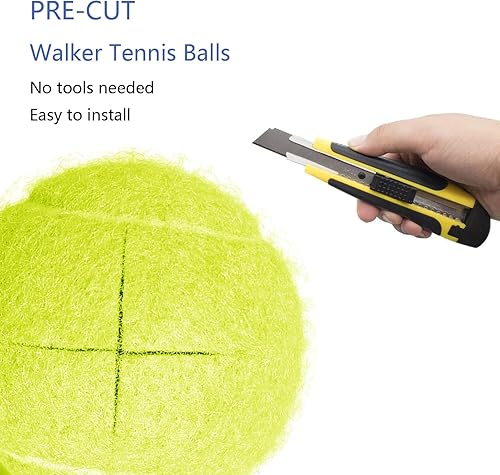 Miniatura 4 de Pelotas de tenis para caminantes precortadas, 4 unidades, pelotas de tenis precortadas para piernas de caminante, pelotas doradas precortadas