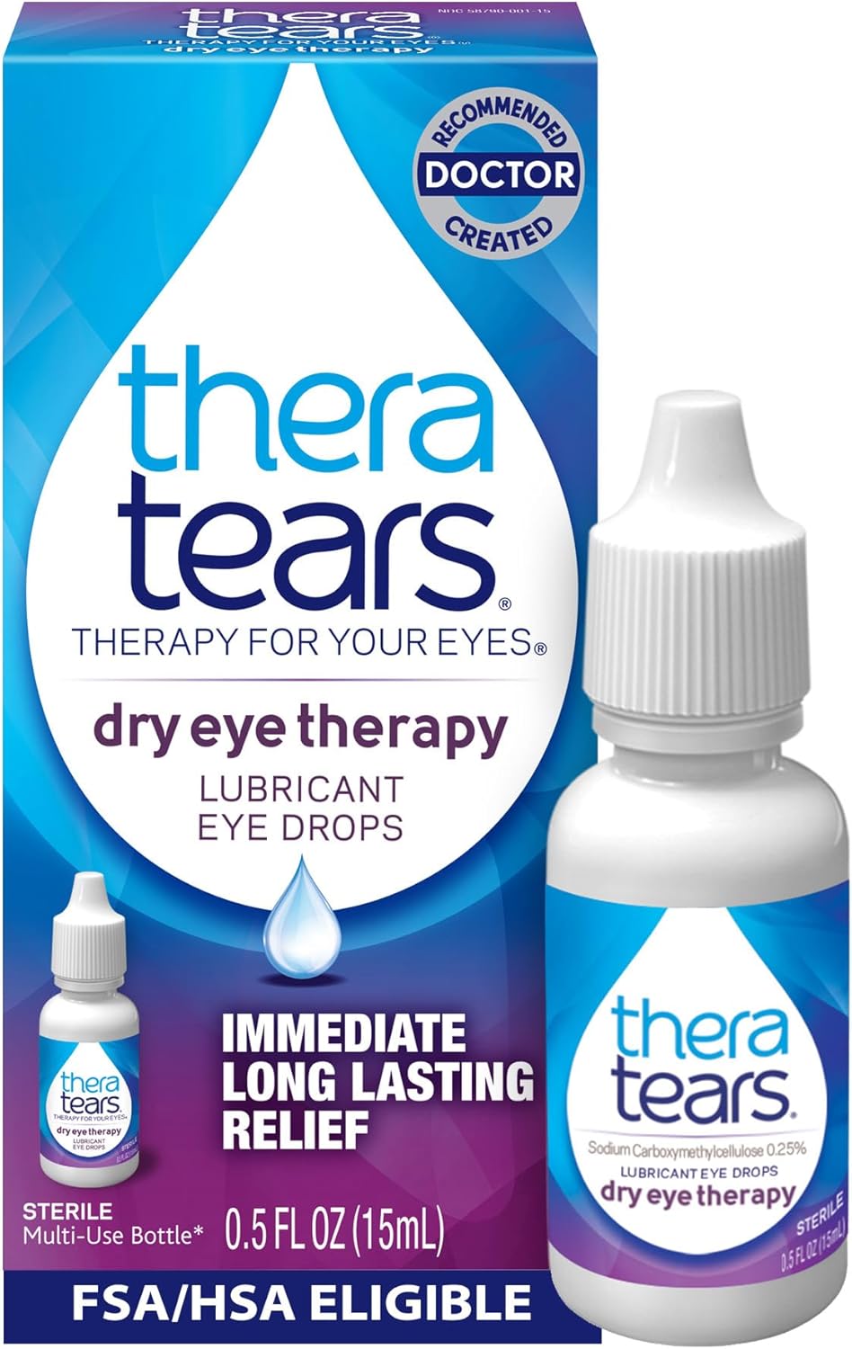 Dry Eye Therapy Eye Drops for Dry Eyes, 0.5 Fl Oz