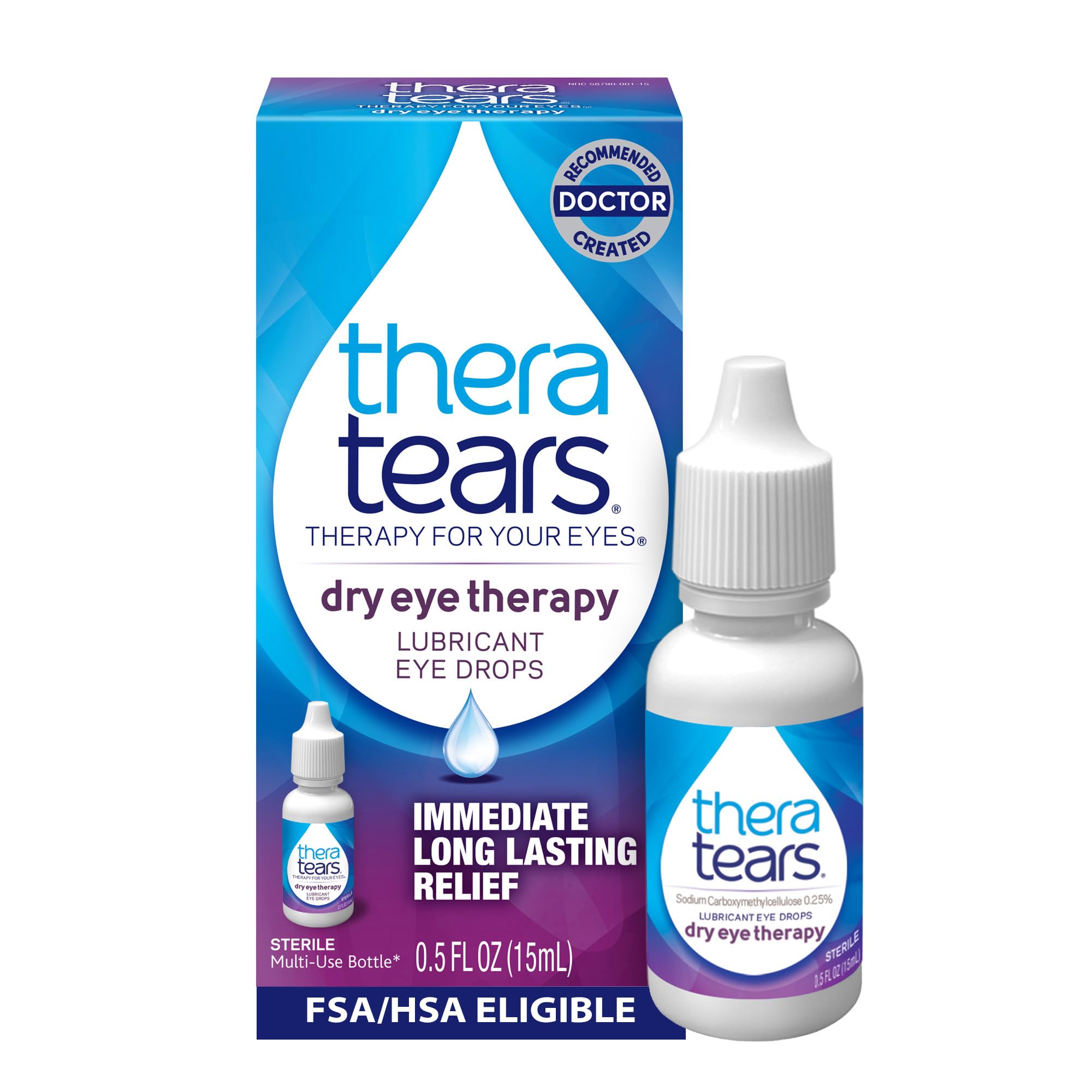 TheraTears Dry Eye Therapy Eye Drops for Dry Eyes, 0.5 Fl Oz