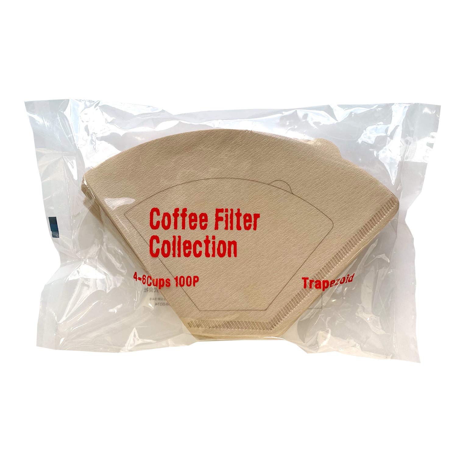 Canae Paperwork - Filtro per caffè KS trapezoidale 4-6 tazze, 100 pezzi, non sbiancato, made in Japan Brown
