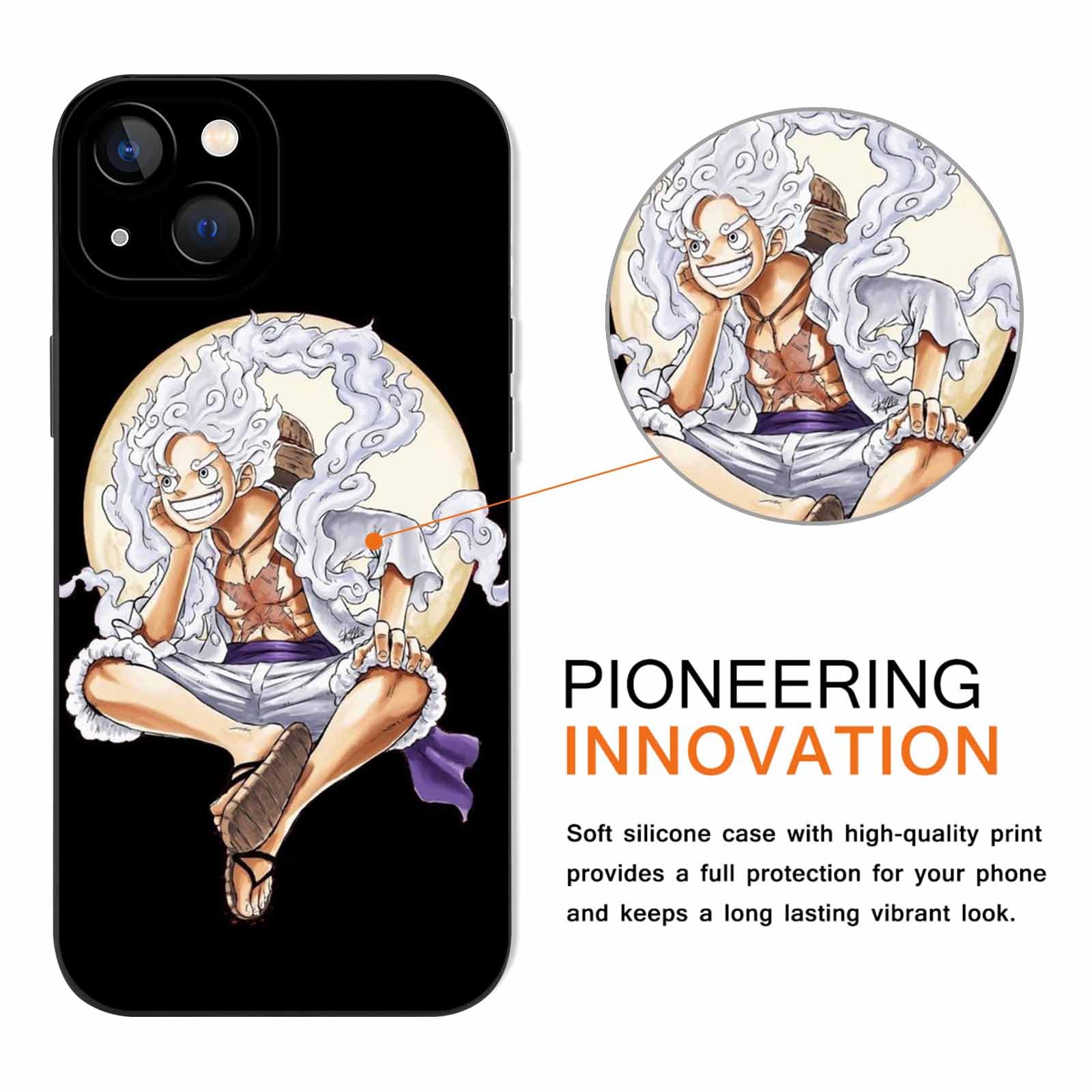 LunarDrift 4 Piezas Anime Funda Para IPhone 16 Pro MAX 6.9'', Cover Gojo Satoru Itadori Yuji Patrón Fine Diseño Manga Carcasa Protectora Antigolpes Suave TPU Caso Case Animadas Fundas, Negro3