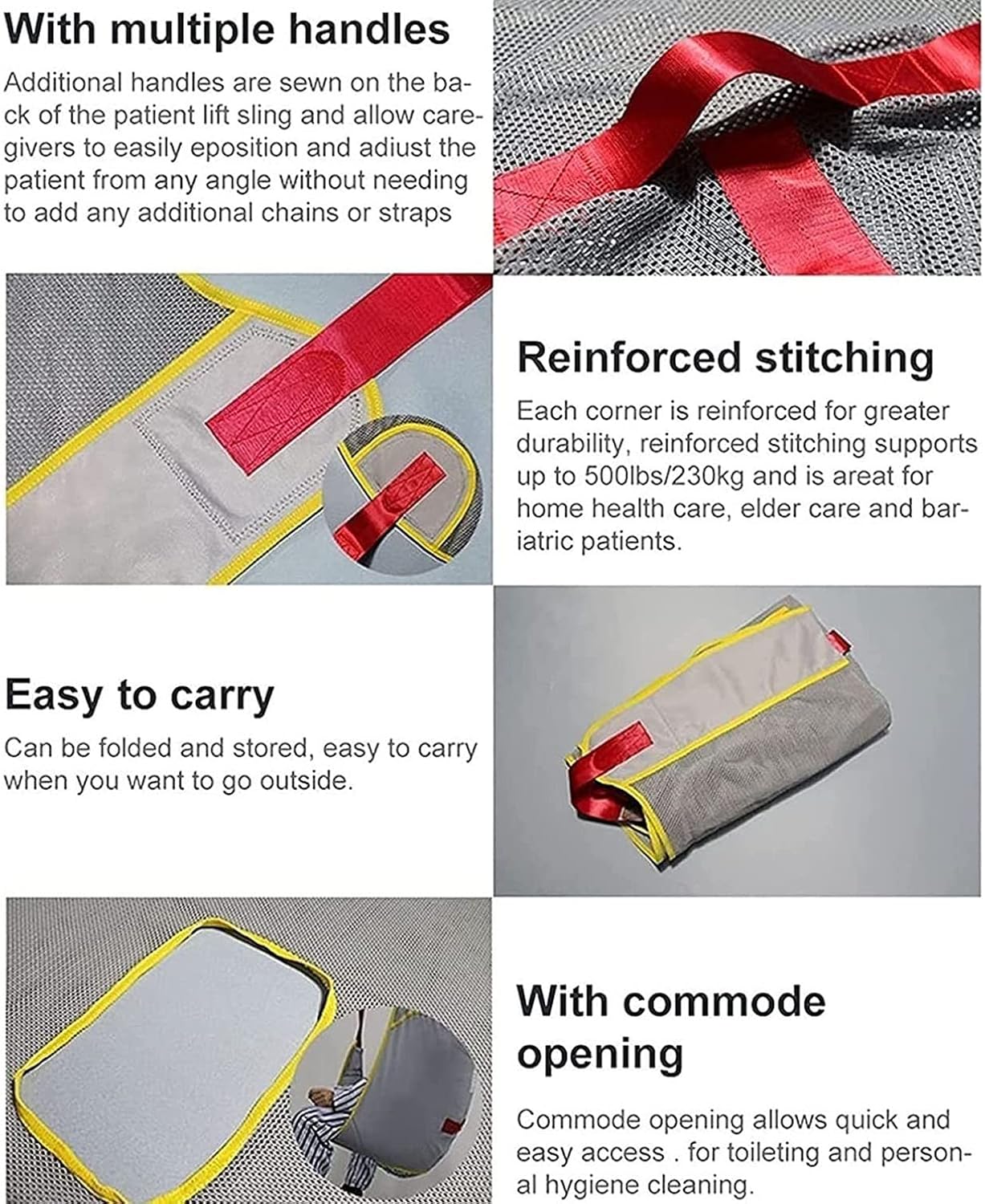 Toileting Sling, Sling for Hoist, Leg Lifter Reusable Full Body Sling Patient Lift,for Elderly, Bariatric and Disabled Home UseBathroom Transfer Hammock (Size : L) (X)