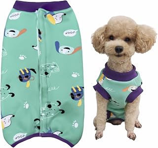 Green Winter Fleece Wound Protective Clothes for Puppy, Little Animals - Warm Dog Vest, Windproof Spay Recovery Suit (XS)