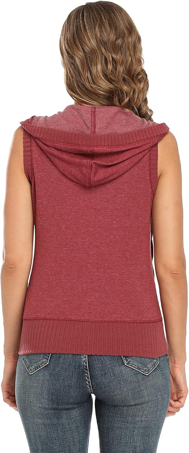 MISS MOLY Women's Sleeveless Hoodies Sweatshirt Basic Solid Zip Up Vest Hoodie with Pockets - Image 5