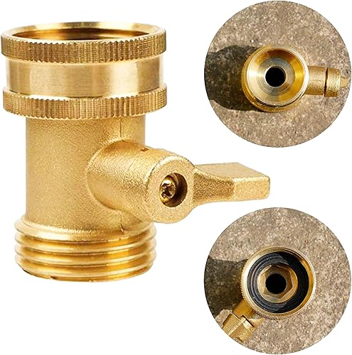 Miniatura 4 de Válvula de cierre de manguera de jardín de latón, paquete de 2 válvulas de cierre de manguera de jardín de latón macizo resistente de 34 pulgadas