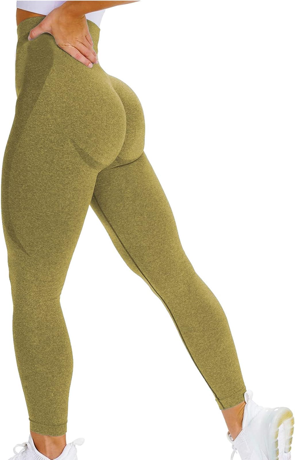 StaySlimWomen Seamless Gym Leggings Smile Contour High Waist Butt Lifting Sports Workout Leggings Stretchy Tummy Control Yoga Pants