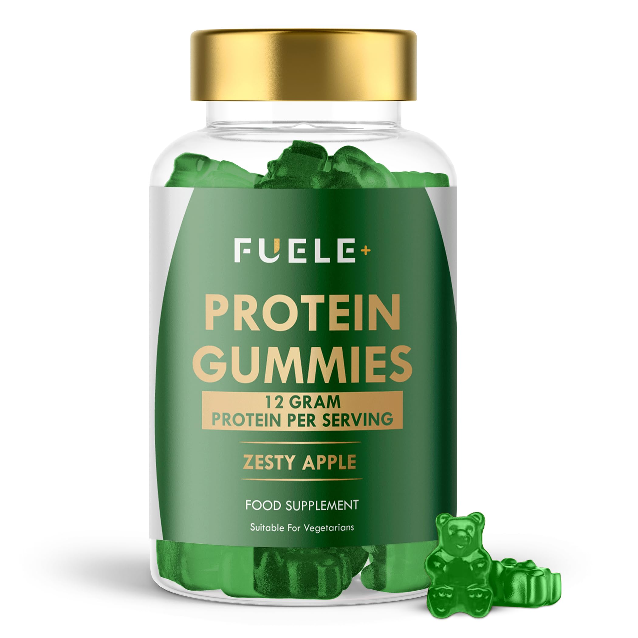 Whey Protein Gummies - Zesty Apple Flavour, 12g Protein per Serving - Protein Powder Alternative, Vegetarian, Convenient Whey Protein Supplement, (60, Zesty Apple)