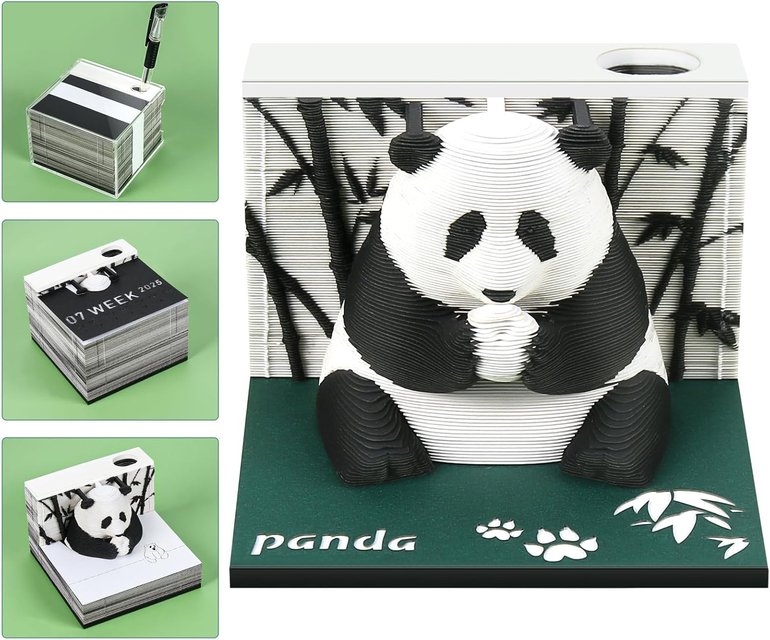 Time Piece Calendar 2026,3D Calendar 2026 with LED Lights, desk pad calendar, Timepiece Calend 2026, 3D Art Calend ar Creative DIY Paper Carving for Desktop Decoration (Battery not included)
