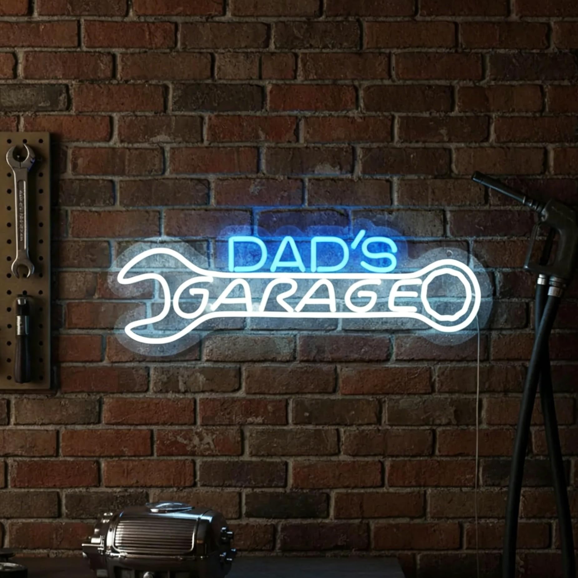Targa al neon personalizzata per garage, per il papà, luce al neon a LED per officina auto, riparazione auto, decorazione da parete, regalo per la festa del papà per gli amanti delle auto, regalo per