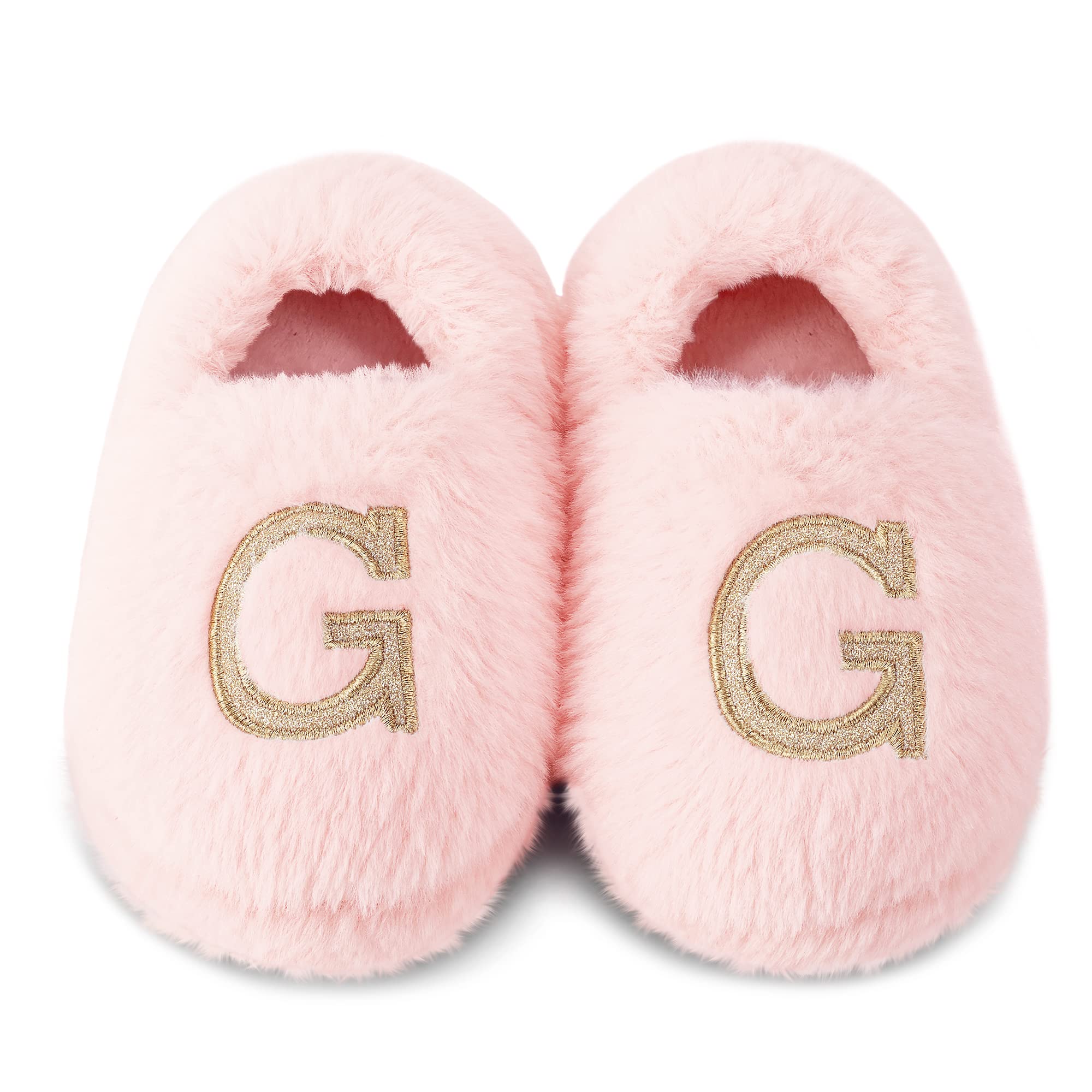 Dream Bridge Toddler Slippers, Girls Pink Plush Warm Slippers Anti-Slip  Soft Kids Slippers Shoes with Golden Embroidered Letter for Toddler Little  Girls Indoor Outdoor, Letter G,9.5/10UK Child: Amazon.co.uk: Fashion