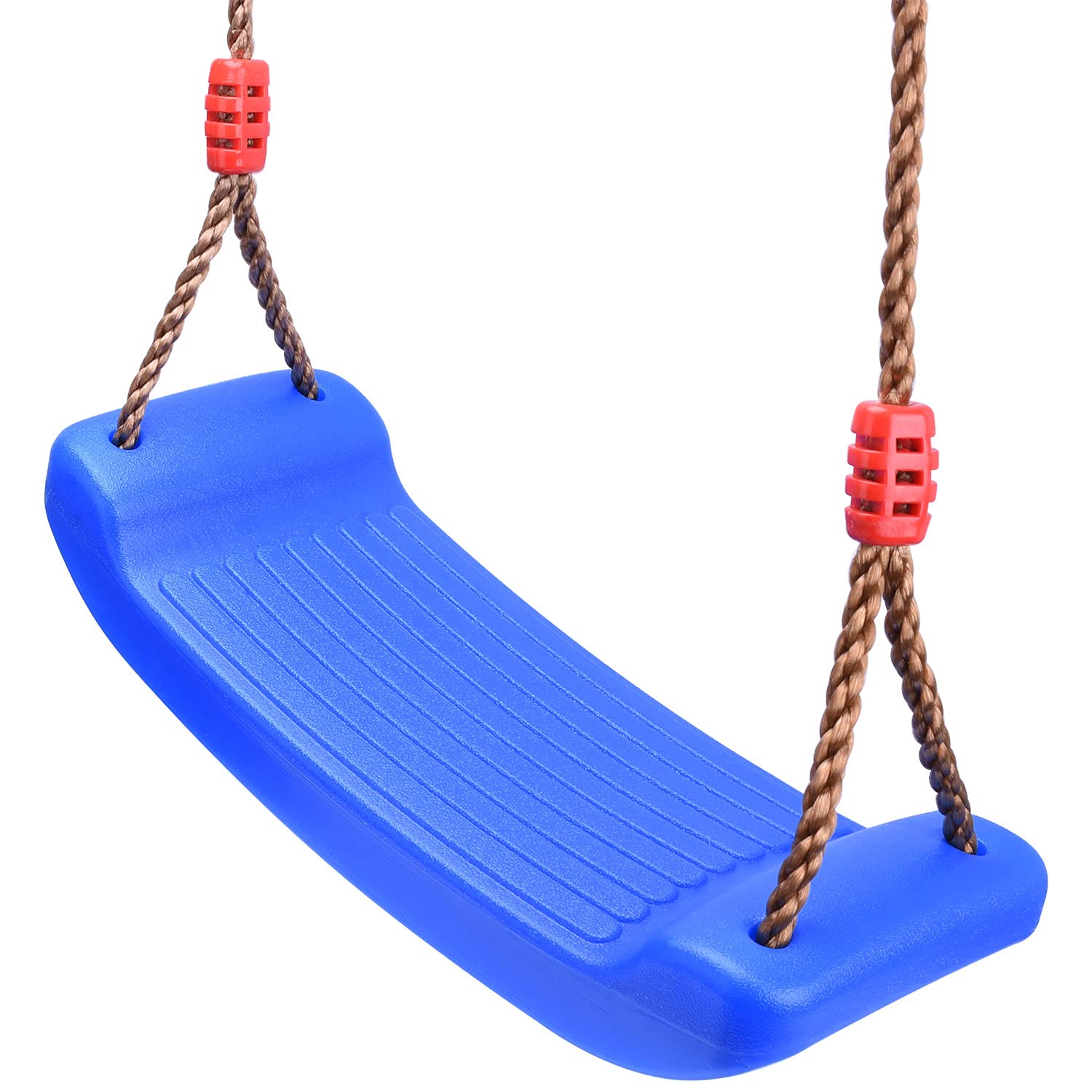 Garden Children's Swing Seat Swing Board Swing for Children for Swinging Outdoor Indoor Height Adjustable Non-Slip Plastic (Blue)