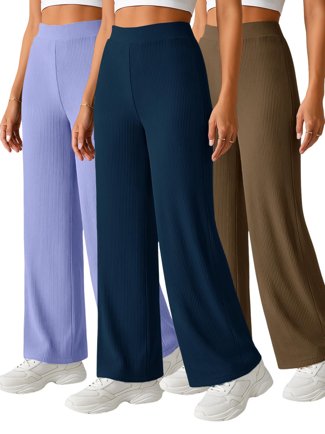 pinkmint Women’s Poly Lycra Trouser, High Waist Flared Korean Trousers, Trendy Casual Wear for Daily & Travel Use (Available in Plus Size)-picture-46