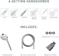 Vista 8 de Moen Engage Magnetix Spot Resist Brushed Nickel 3.5-Inch Six-Function Detachable Handheld Showerhead with Magnetic Docking System, 26100SRN