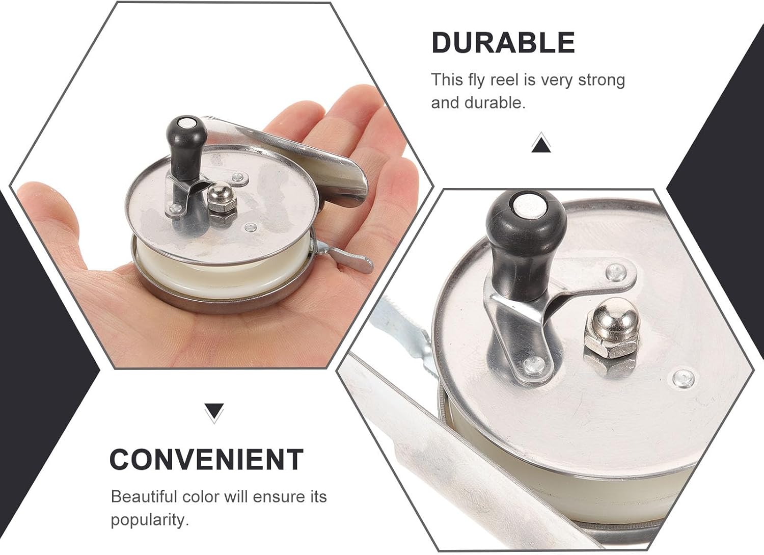 Mikinona Sturdy Practical Front Wheel Fishing Accessory with Iron and Plastic Construction Fly Fishing Reel and Freshwater Angling