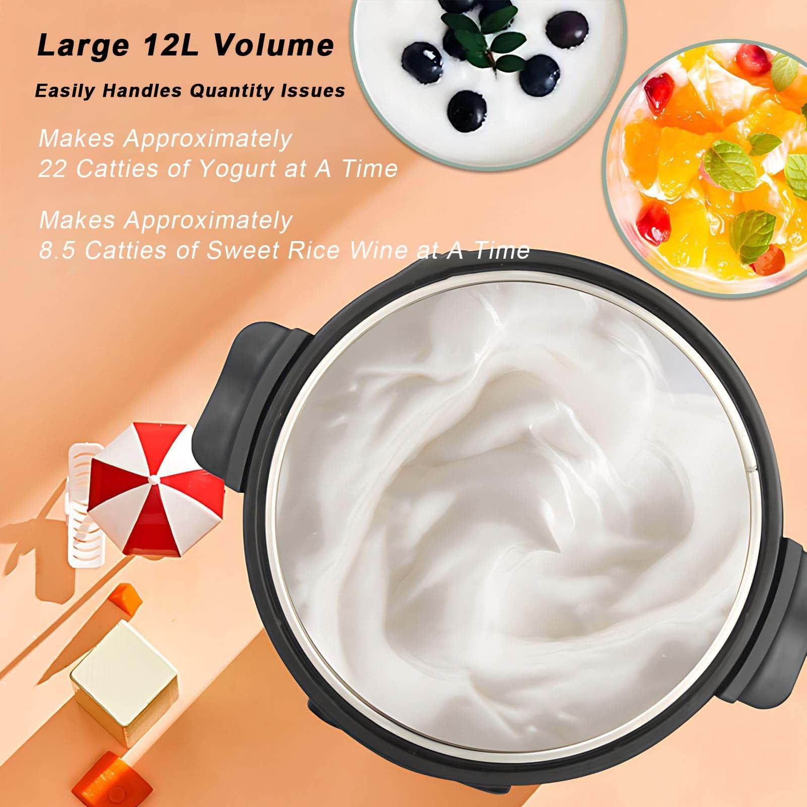 Macchina per la fermentazione commerciale automatica da 12 litri, controllo di temperatura e tempo regolabili, fermentazione in acciaio inox per yogurt, yogurt greco, pane, natto, vino di riso