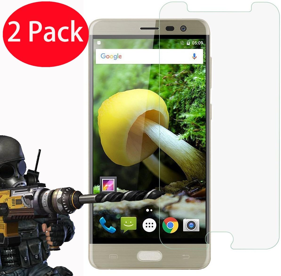 FoneExpert 2 Pack - Cubot Cheetah 2 Tempered Glass, Tempered Glass Crystal Clear LCD Screen Protector Guard & Polishing Cloth For Cubot Cheetah 2