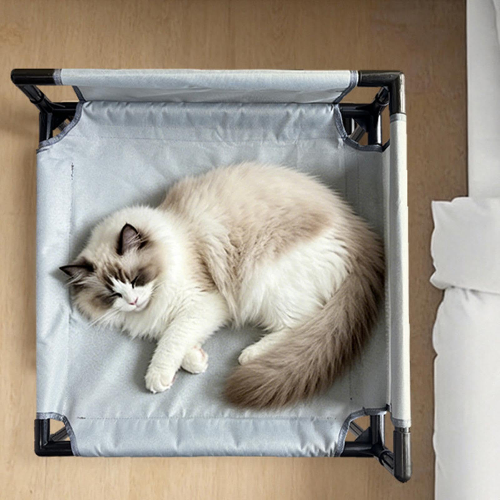 Katzenbett mit Sicherheitsgeländern, erhöhtes waschbares Nest
