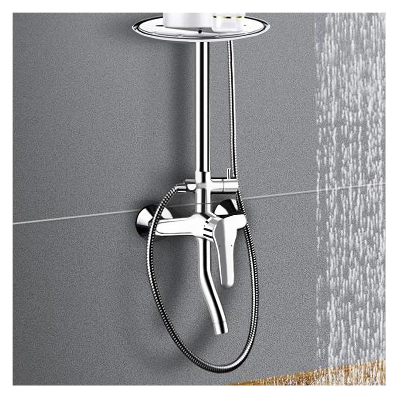 Repartidor de Agua Ducha Desviador para Grifo Válvula desviadora de cabezal de ducha de 3 vías, adaptador G1/2 T, convertidor cromado para válvula desviadora de cabezal de ducha, distribución de agua