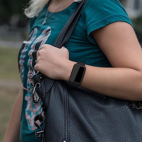 Miniatura 4 de kwmobile Fundas para Huawei Band 6  Band 7 - Juego de 2 fundas de silicona (rastreador de problemas no incluido) - NegroRosa polvoriento