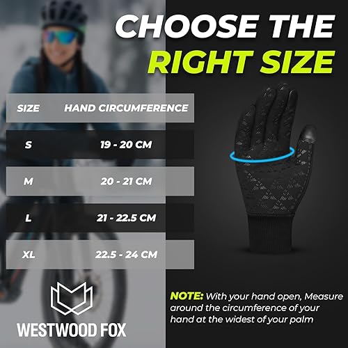 Miniatura 5 de WESTWOOD FOX Guantes de invierno para pantalla táctil, ligeramente impermeables, térmicos, cálidos, antideslizantes, para correr, ciclismo,