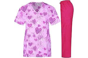 Supreme Soft Stretchy Heart-Rubbing Heart Scrubs Set