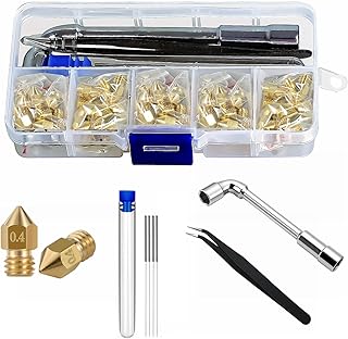 XINKYD 3D Printer Nozzles 56 Pcs Mk8 Nozzles 0.4Mm 3D Printer Brass Nozzles for Cr-8 / Cr-10 / Ender 3 /Ender 3 V2/ Ender 3S /Ender 3 Pro/Ender 5 /Ender 6 and So On Wi 56Pcs-0.4Mm Sizes