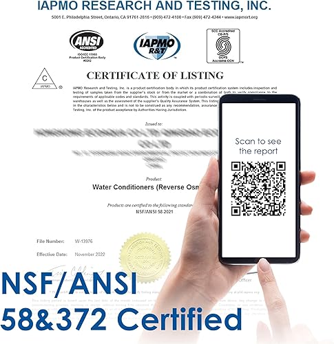 Miniatura 2 de Waterdrop Sistema de ósmosis inversa G3P600, filtro de agua de ósmosis inversa sin tanque de 8 etapas, certificado NSF/ANSI 42 y 58 y 372, sistema