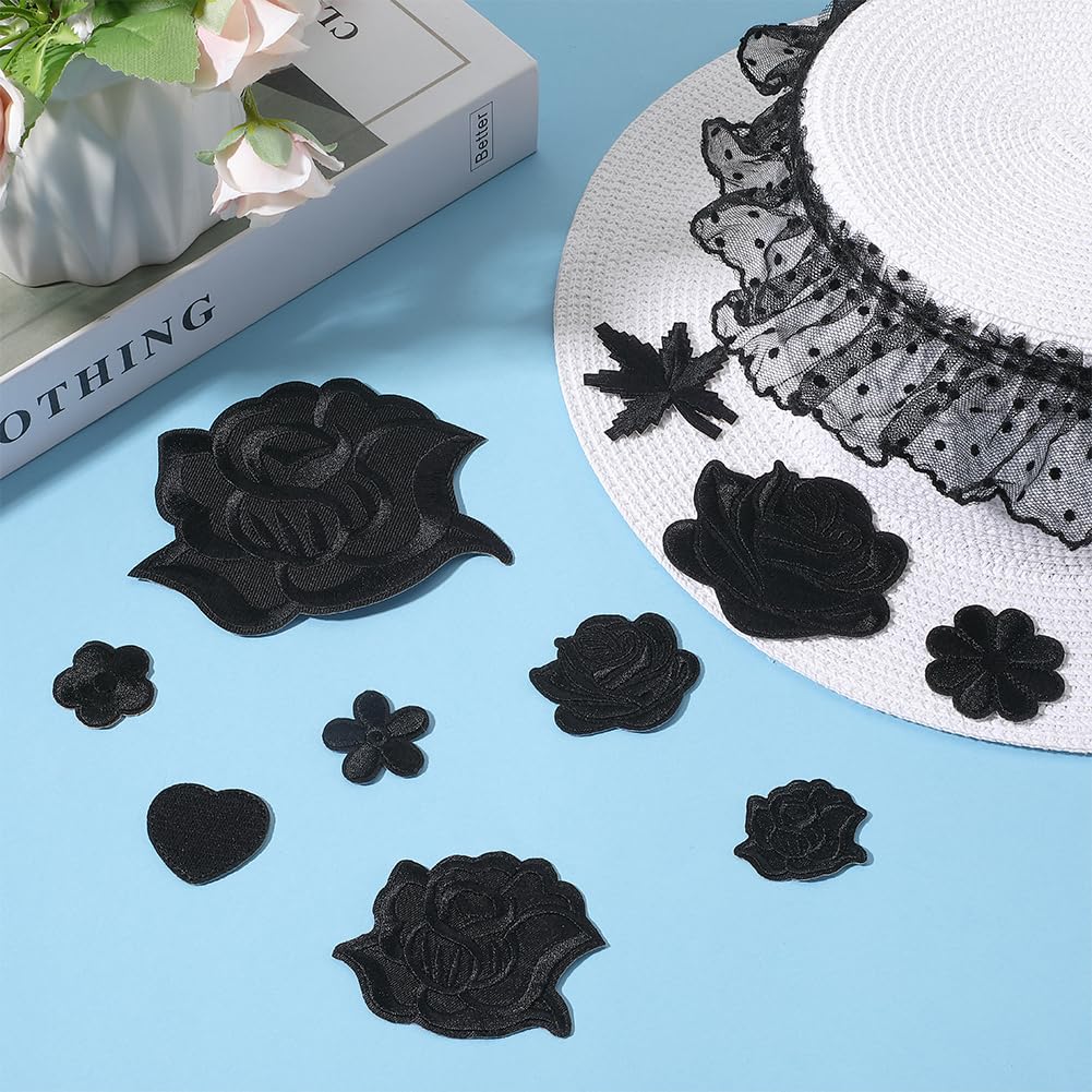 GORGECRAFT Lot De 30 écussons Brodés Thermocollants à Coudre Ou à Repasser Pour Veste, Jean, Pull, Chapeau, Vêtements, Chaussures, Sacs - 10 Styles