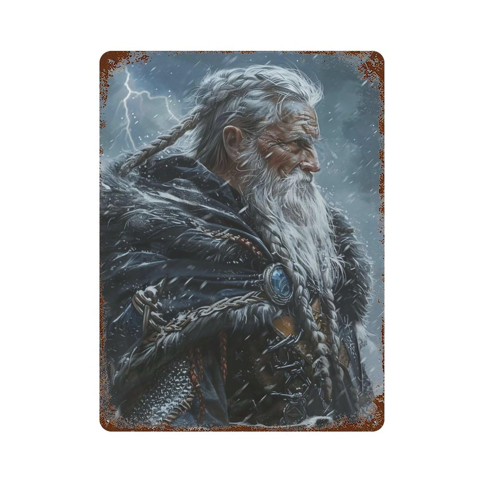 HDURYEYRYY Storm Elder Viking 04 Wall Retro Iron Vintage Art Metal Tin Sign Poster Modern Home Cofffee Club Art Bar Shop Decor 40x30cm