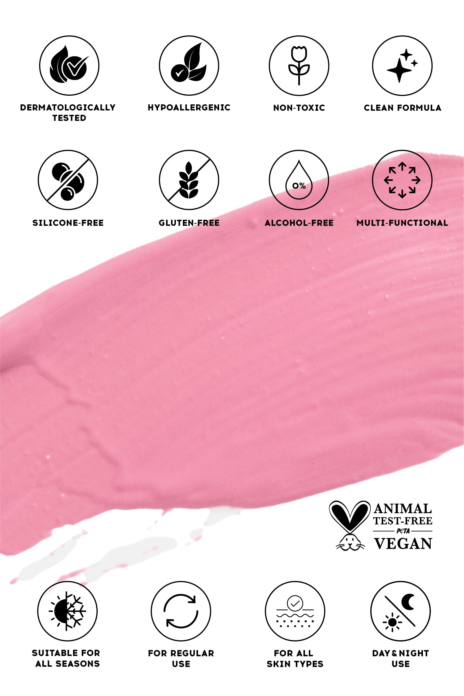 Cream Co. Allık Ruj Göz Farı Glow Tint Baby Pink, Nemlendirici Makyaj, 508 Pastel Pembe, Hyaluronik Asit Peptit