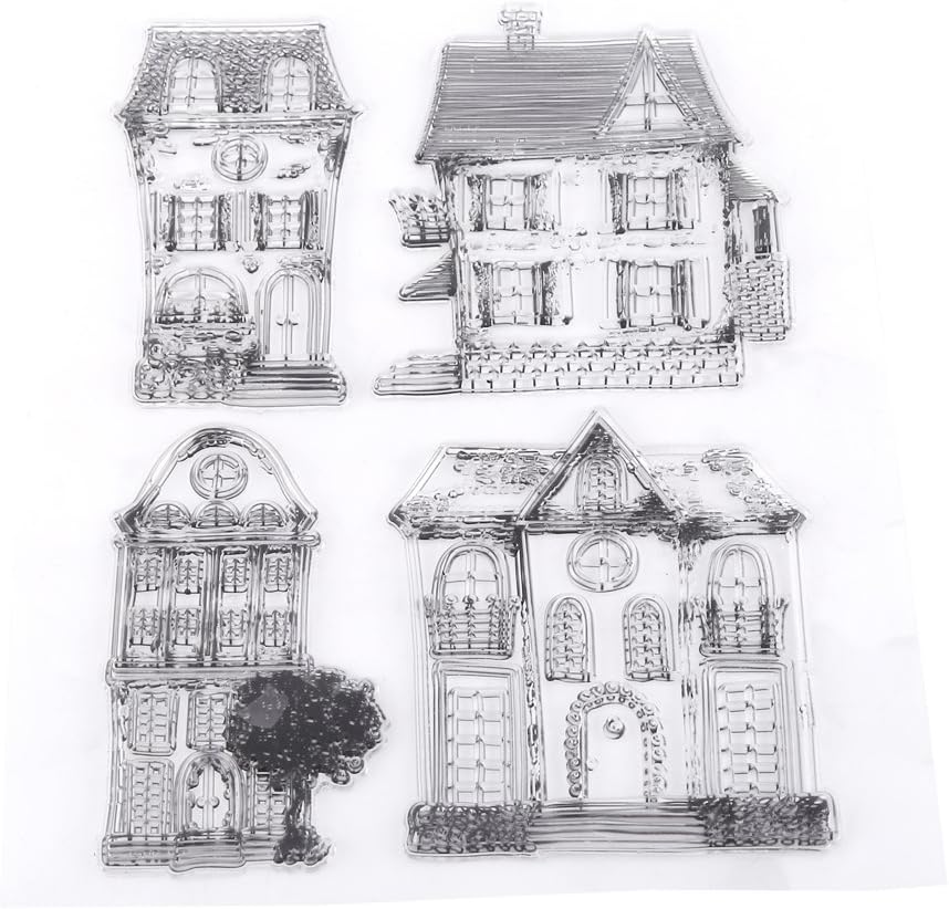 Clear Stamps for Cards Making,House Pattern DIY Silicone Clear Stamp Seal Scrapbook Card Making Decoration Supplies Gifts