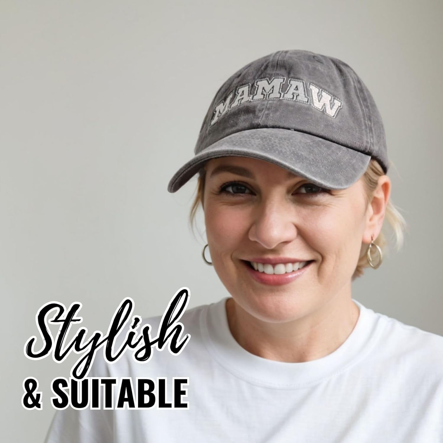 InnoBeta Mamaw Gifts Cap for Grandma, Funny Adjustable Embroidered Hat Gifts for Birthday, Christmas, Grey - Image 4