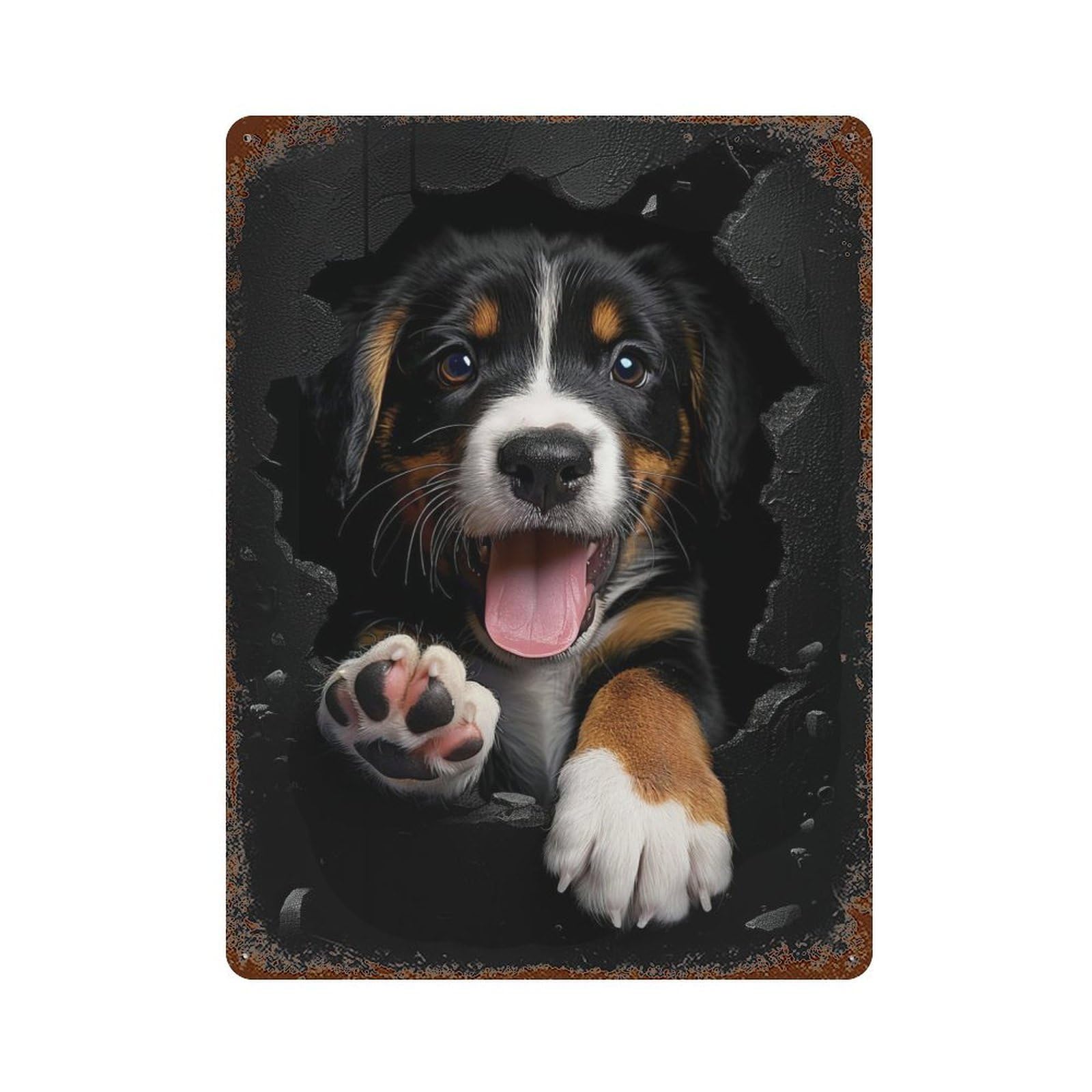 Entlebucher Mountain Rust Effect Tin Sign 15.7"x11.8", Novelty Wall Decor for Garage, Pub Or Kitchen